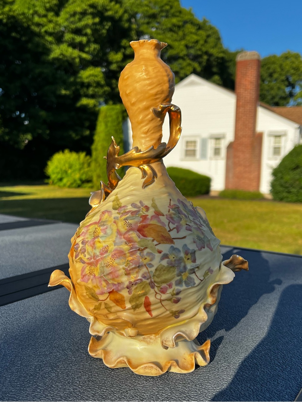 Antique RW Rudolstadt Germany Art Nouveau Porcelain Ewer Vase